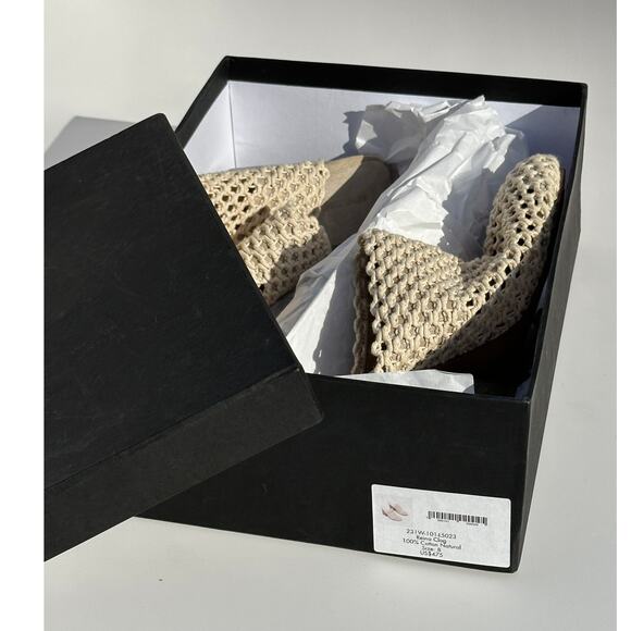 Rachel Comey Reina Woven Crochet Natural Cotton Bully Mules Clogs Size 8 $475 - Picture 12 of 16